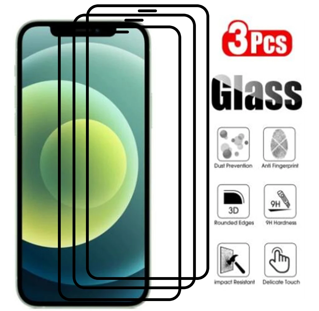  Full Protection Glass For Apple iPhone 12 13 mini 11 Pro Max XS XR Screen Protector Film On iphone 7 8 6 S Plus 5S SE Glass