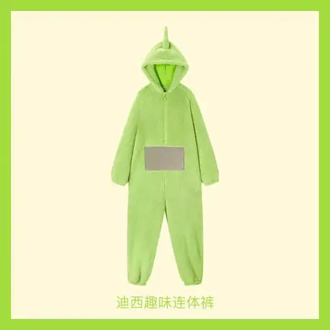 Adulte enfants Teletubbies Costumes doux manches longues pièce pyjama Costume Lala maison vêtements Cosplay adulte unisexe HomeWear