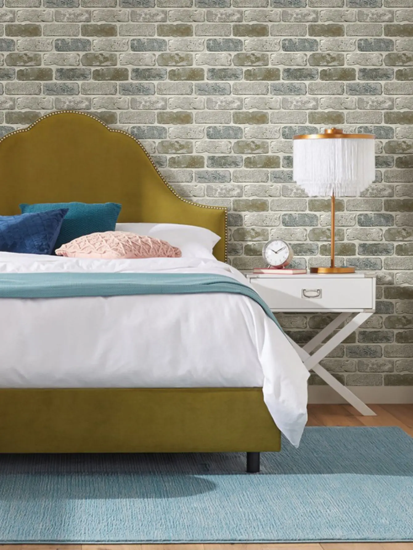 10pcs 3D Brick Wall Stickers Self-adhesive Faux Brick Wall Panels, Matt, Waterproof, 30 x 30cm, Living Room Bedroom Wall Decor