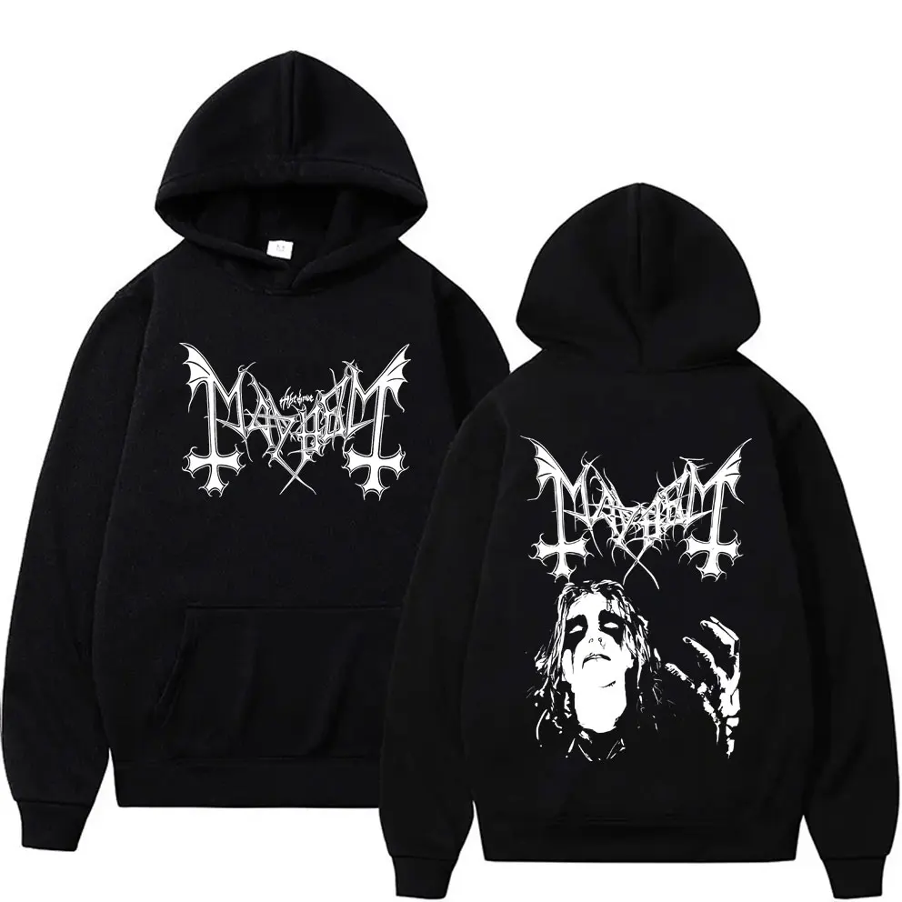 

Mayhem Graphic Hoodie Men's Retro Death Black Metal Rock Band Sweatshirt Unsiex Fashion Oversized Fleece Cotton Pullover Hoodies