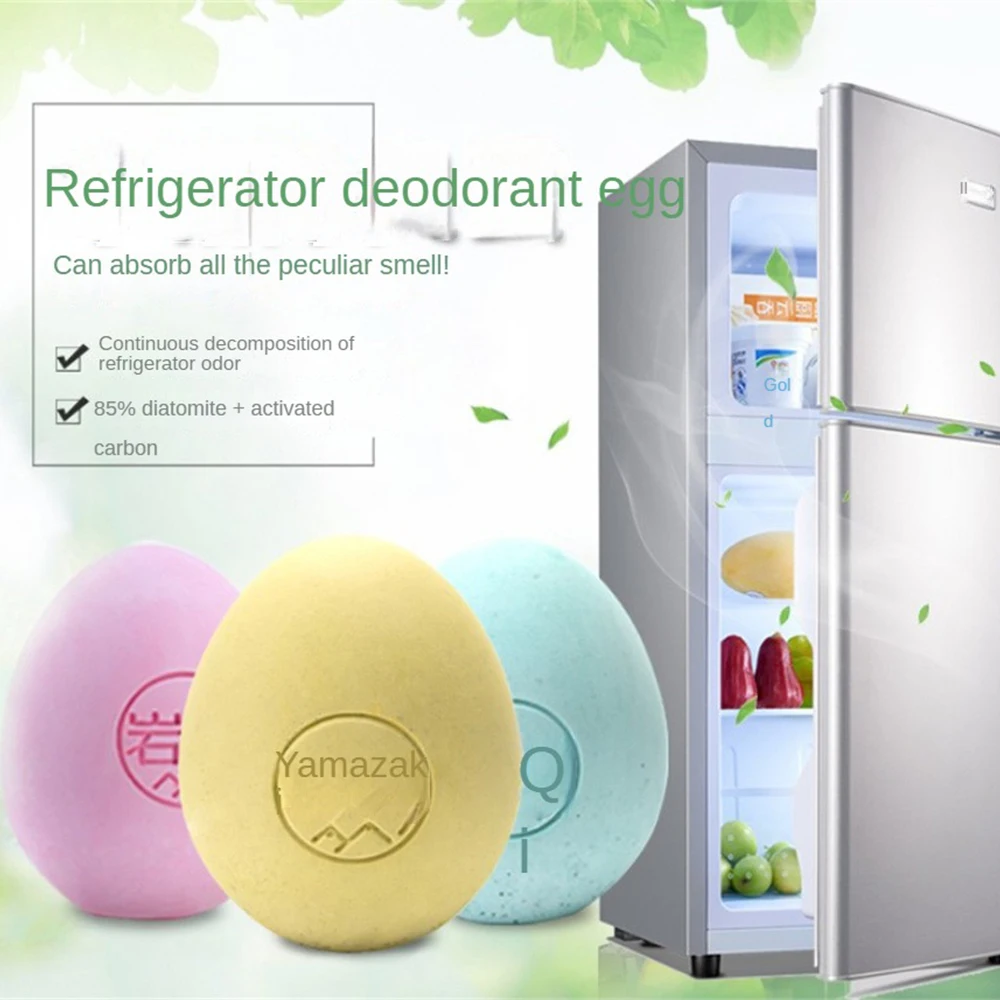 Refrigerator Deodorant Manual Polishing Porous Frosted Surface Egg-shaped Refrigerator Supplies Odor Eliminator No Drilling