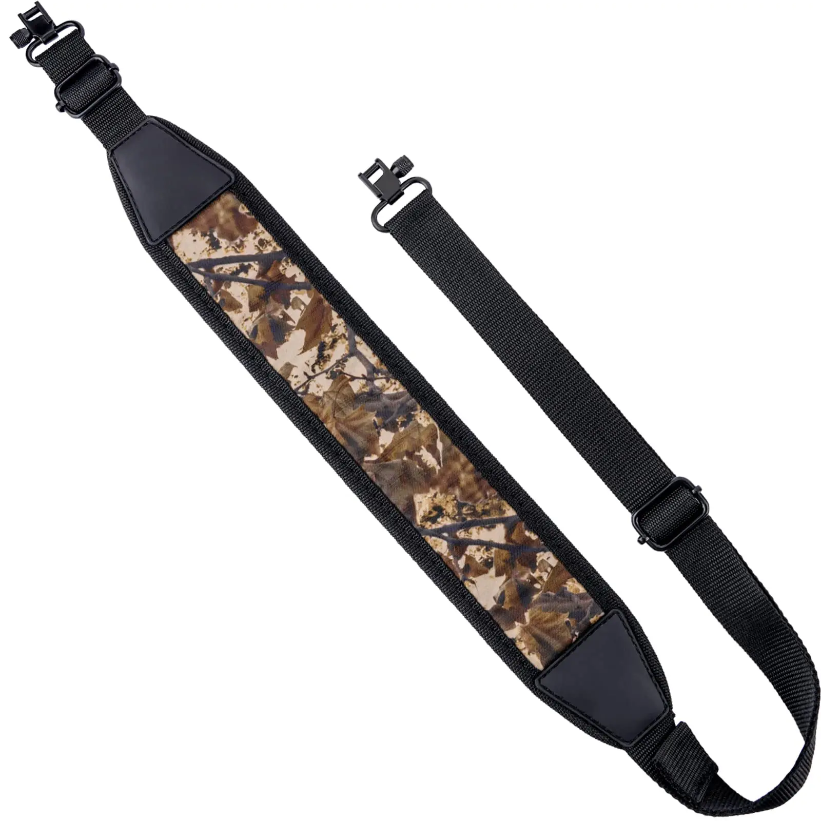 MidTen Adjustable Nylon 2 Point Rifle Gun Sling With Ring Shoulder Padded Strap Khaki Camo Tactical Hunting Accessory