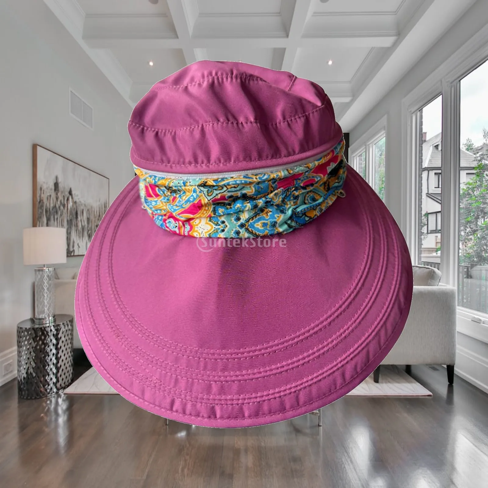 Womens Sun Hat Comfortable Fashionable Packable Foldable Bucket Hat with Neck Flap Visor Hat for Climbing Commuting Vacation
