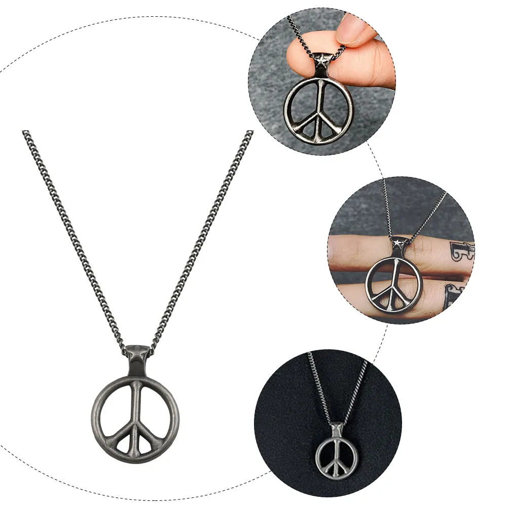 

Peace Sign Jewelry Retro Fashion Necklace 1960s 1970s Party Gift Durable Titanium Comfortable Creative Design