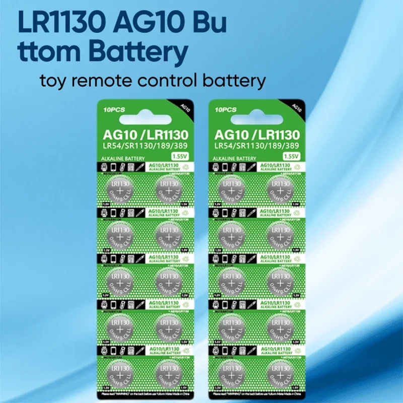 LR1130 AG10 SR54 389 189 SR1130 D189 LR54 1.55V button battery G10A SR1130SW button battery watch toy remote control battery