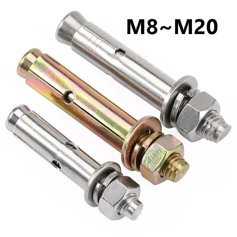 1Pc Heavy Duty Expansion Bolt M8 M10 M12 M14 M16 M18 M20 Stainless Steel/Carbon Steel Expansion Screw Sleeve Anchor for Concrete