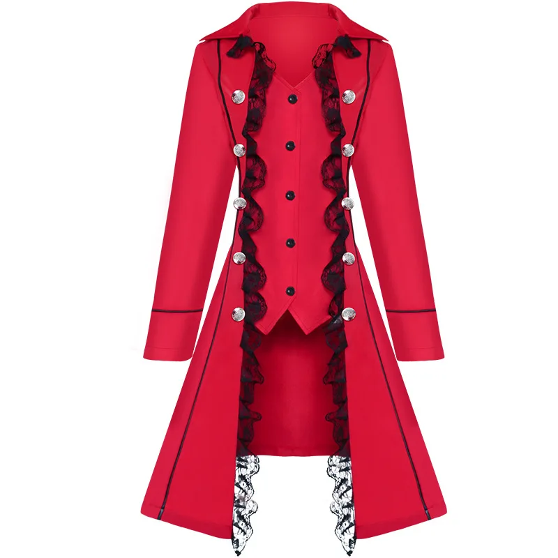 New Medieval Three-Breasted Lace Irregular Coat For Women