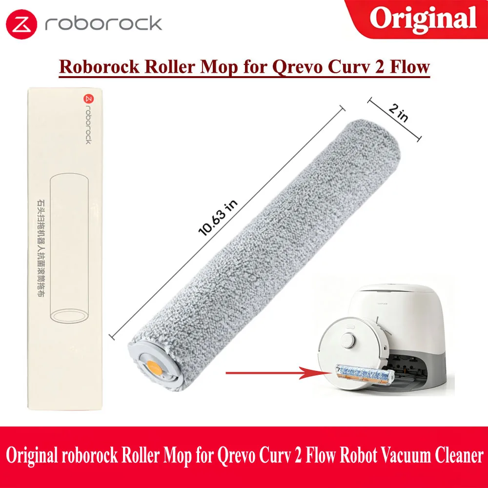 【Original】Roborock Roller Mop Accessories For Qrevo Curv 2 Flow Robot Vacuum Cleaner, Roller Mop Spare Parts