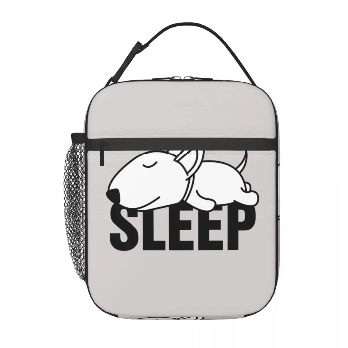 Sleeping Bull Terrier Dog Thermal Insulated Lunch Bags Women Cartoon Animal Resuable Lunch Tote for Kids School Storage Food Box