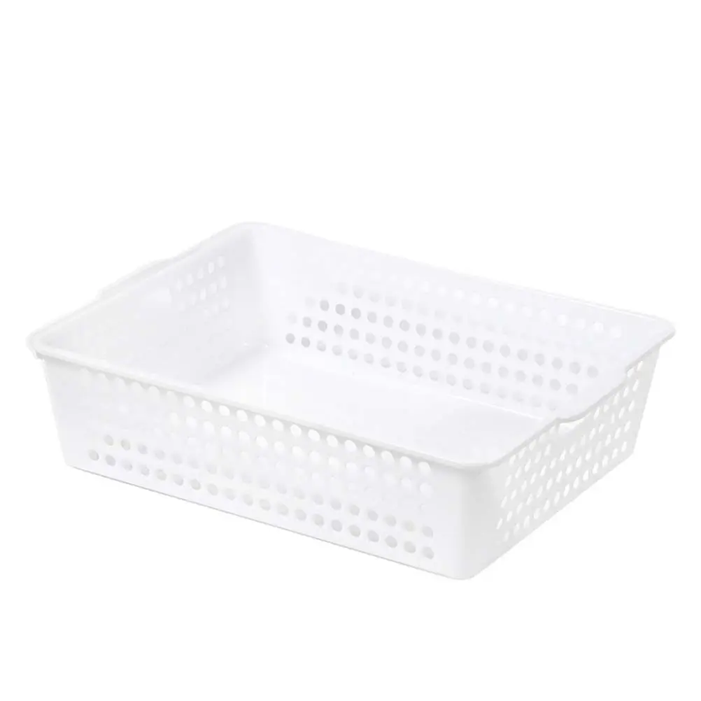3Pcs File Storage Baskets Plastic Organizer Box Desktop Multi-Use Office File Holder Container for Home Vegetable Fruit Storage