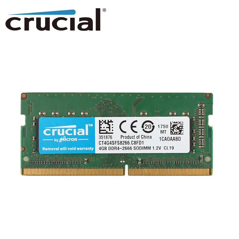 Crucial Ram DDR4 Notebook 4GB 2133MHz 2400MHz 2666MHz SODIMM Memory PC-17000 19200 21300 1.2V For Laptop