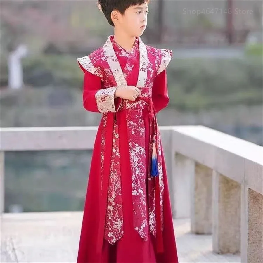 

Chinese Dress Baby Boy New Year Tang Suit Children Ancient Chinese Traditional Costume For Kids Boys autumn Hanfu Stage Outfit