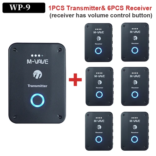 Imagen 2 del producto M-vave-WP-9 inalámbrico 2,4G, Monitor de auriculares, receptor transmisor recargable, compatible con función de grabación Mono estéreo, nuevo