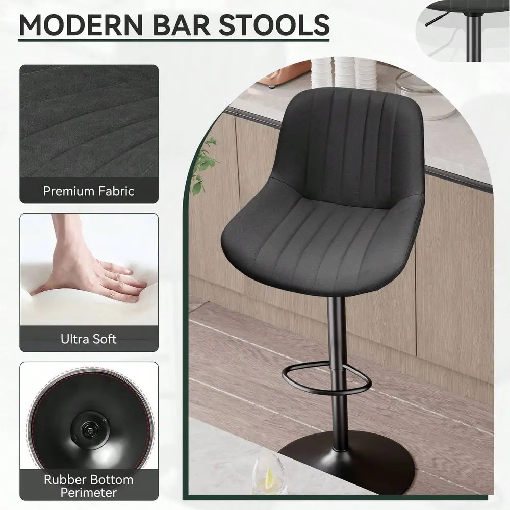 

Bar Stools Sillas Para Barra Alta2Piece Bar Stool Set With Adjustable Bar Height, Modern Swivel Bar Stool With Backrest, Island