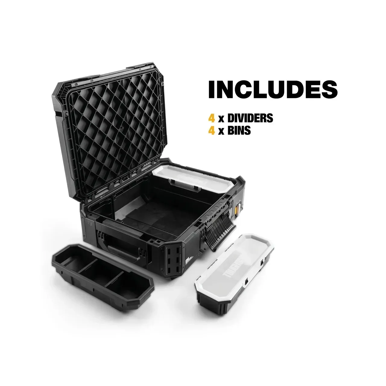 صندوق أدوات TOUGHBUILTStackTech صندوق أجزاء صيانة متعدد الوظائف صندوق أدوات متوسط قابل للتكديس ملحقات أدوات الطاقة