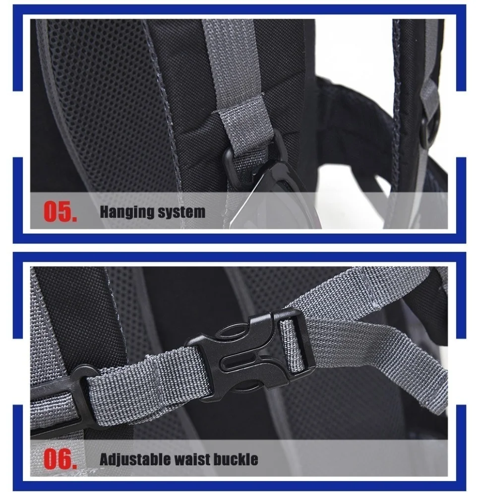 50l Wander-Trekking-Rucksack wasserfester Camping-Tages rucksack Rucksack Outdoor-Männer reisen Trekking-Kletter rucksack Free Knight – Detail 21