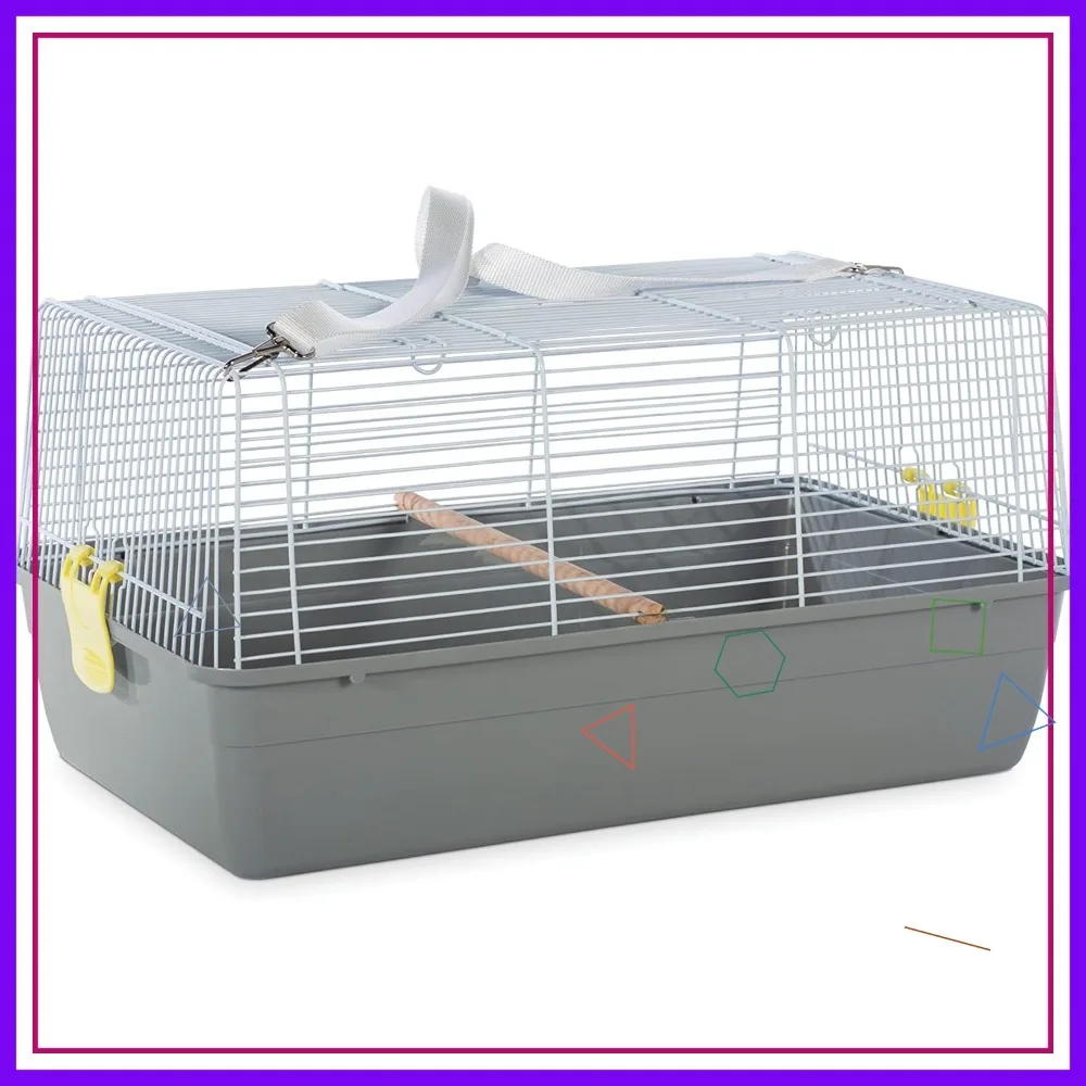 

Small Animal Travel Carrier - Lightweight & Portable for Hamster, Bird, Rabbit, Ferret, Guinea Pig, Rat - Gray
