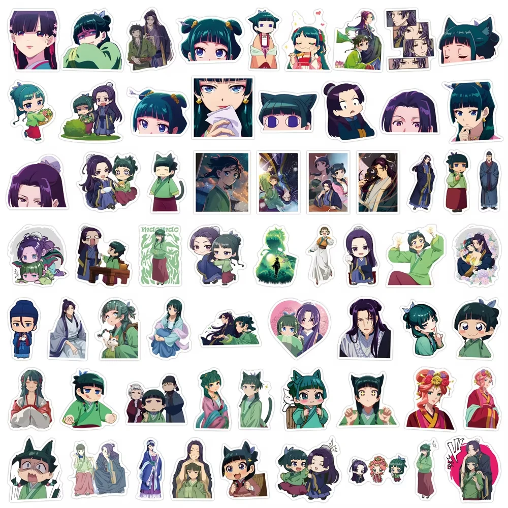 60Pcs Maomao Apothecary Diaries Stickers Jinshi DIY Stickers Scrapbooking Phone Luggage Skateboard Vinyl Waterproof Decals image 5