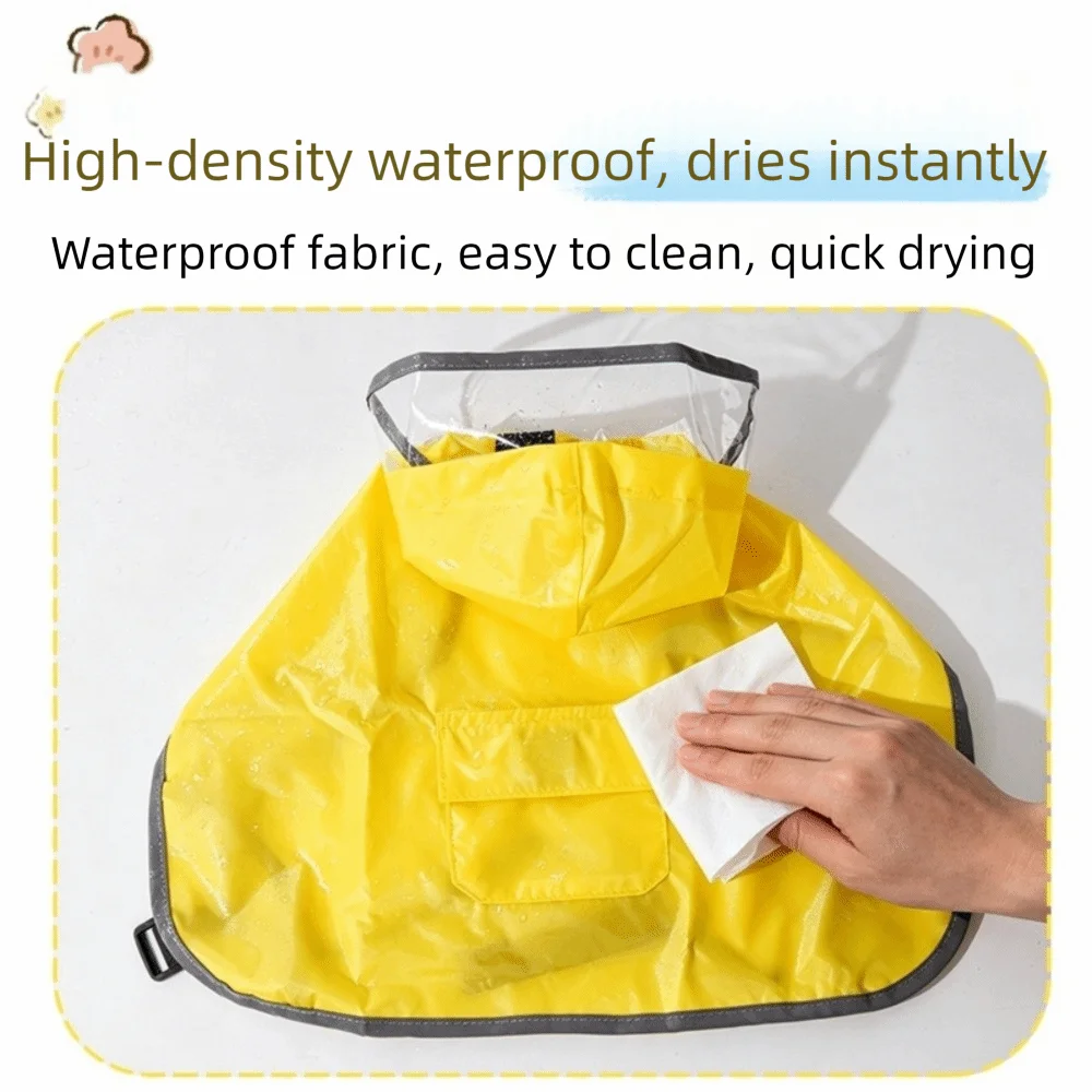 Imperméable coupe-vent à capuche pour chien, respirant, avec trou pour laisse, cape de pluie réfléchissante tout-en-un pour animaux de compagnie, idéal pour les voyages