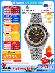San Martin New Vintage Distressed Aluminum Bezel NH34 GMT Automatic Mechanical Retro Men's Watch Sapphire Waterproof 100m SN0116