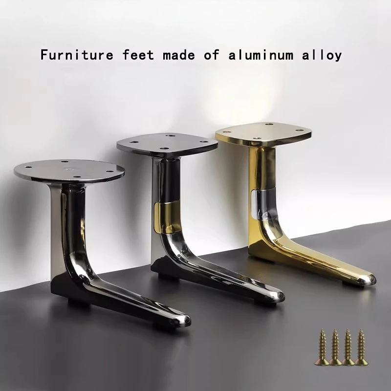 

4pcs Aluminum Alloy Gun Black Hardware Sofa TV Cabinet Feet Tea Table Legs Cabinet Legs Furniture Support Legs DIY
