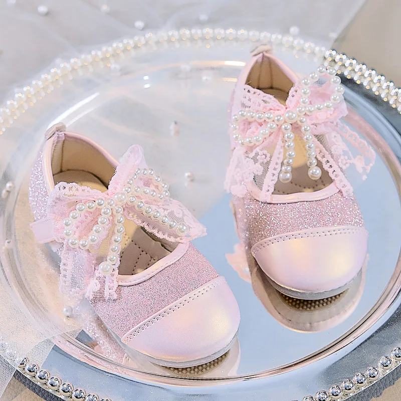 خريف جديد الموضة الكورية نمط لينة أسفل المضادة للانزلاق تنوعا أحذية الحفلات الأطفال الأميرة أحذية للفتيات #4
