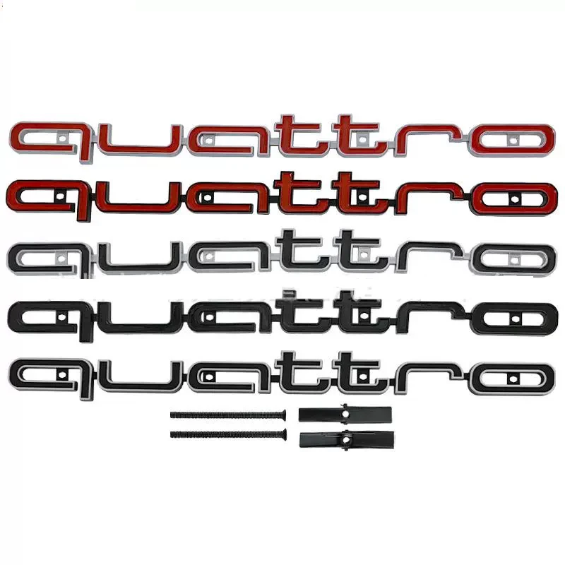

for Audi ABS Car Accessories Quattro Logo RS3 RS5 A6 RS4 RS6 A7 A8 Q3 Q5 RS7 A3 A4 A5 Q7 S3 S7 Front Grille Emblem Badge Styling