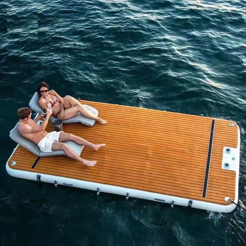 Custom Inflatable Jetski Yacht Marine Dock Platform Station Swim Platform Inflatable Water Floating Platform Dock