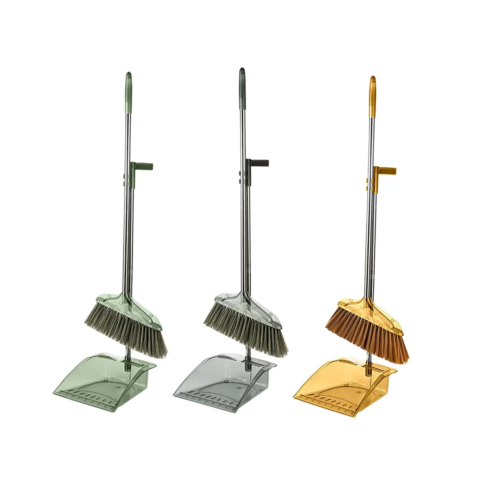 Broom and Dustpan Set Upright Standing Combo Set for Office Indoor