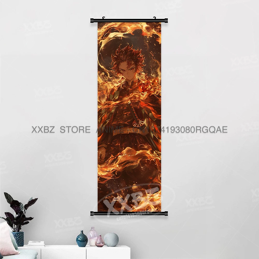 Bandai Demon Slayer: Kimetsu No Yaiba Leinwand, Heimdekoration, Wandkunst, zum Aufhängen, Gemälde, Schriftrollen, Bilddruck, Anime-Figuren, Poster 4