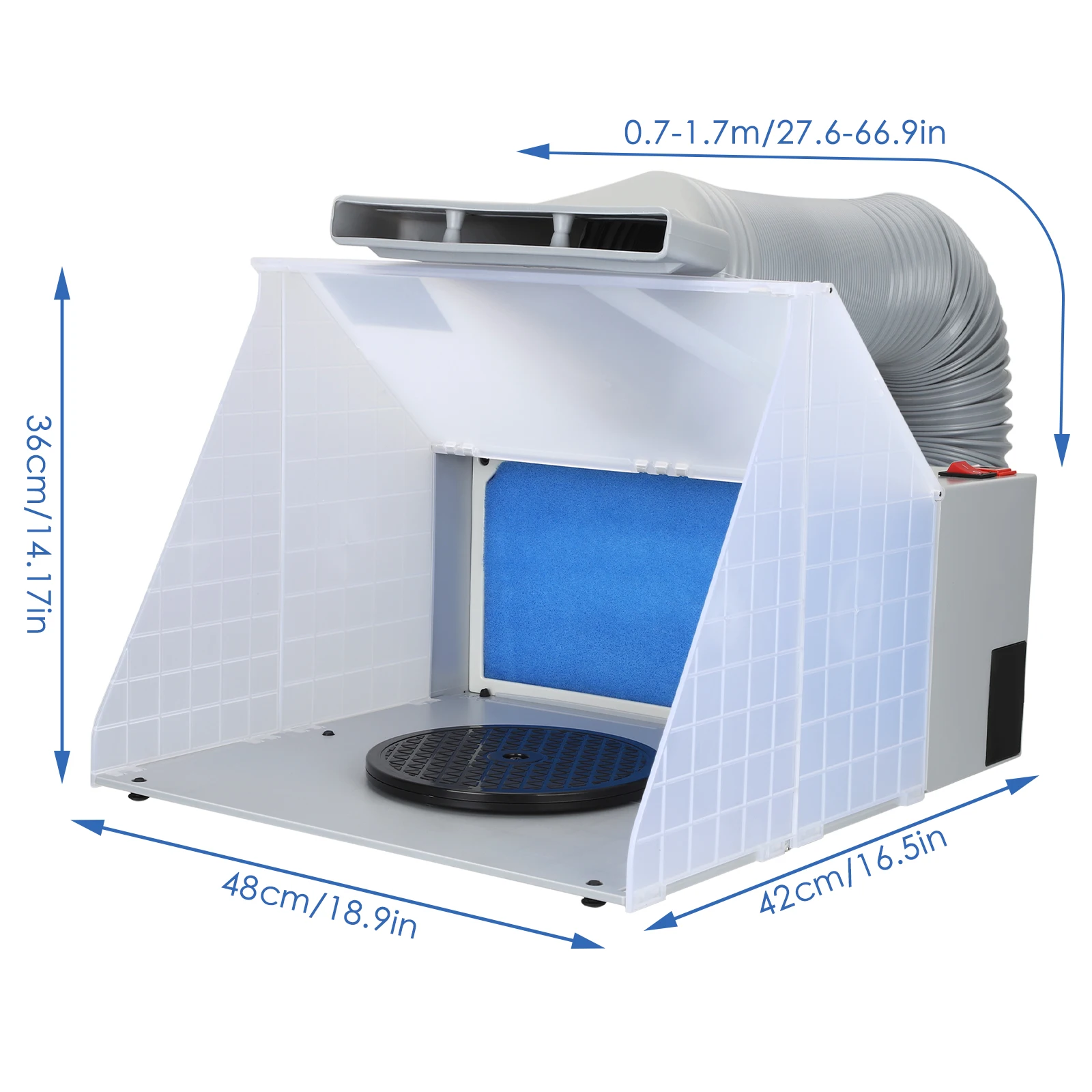 Imagem -05 - Portátil Hobby Airbrush Spray Booth Cabine de Pintura Dobrável Ventilador com Kit de Filtro Faça Você Mesmo Aerografia Modelagem Arts Craft 220v