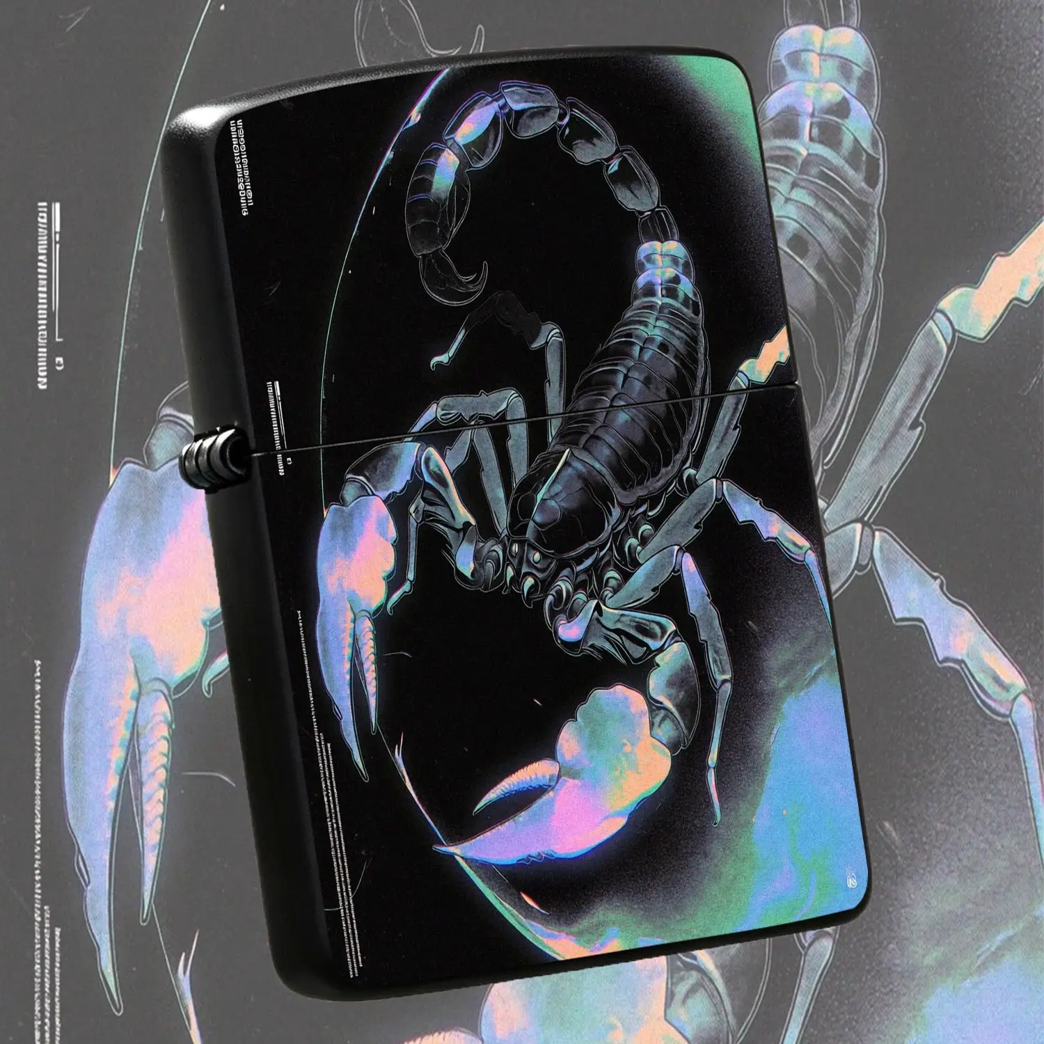 Holographic Iridescent Scorpion Lighter, Stylish Dark Cyber Aesthetic Portable Ignition Tool, Sleek All-Match Daily Use Accessory, Ideal Unique Exquisite Gift For Friends And Hobbyists On Various Occasion A Humorous And Interesting Lighter