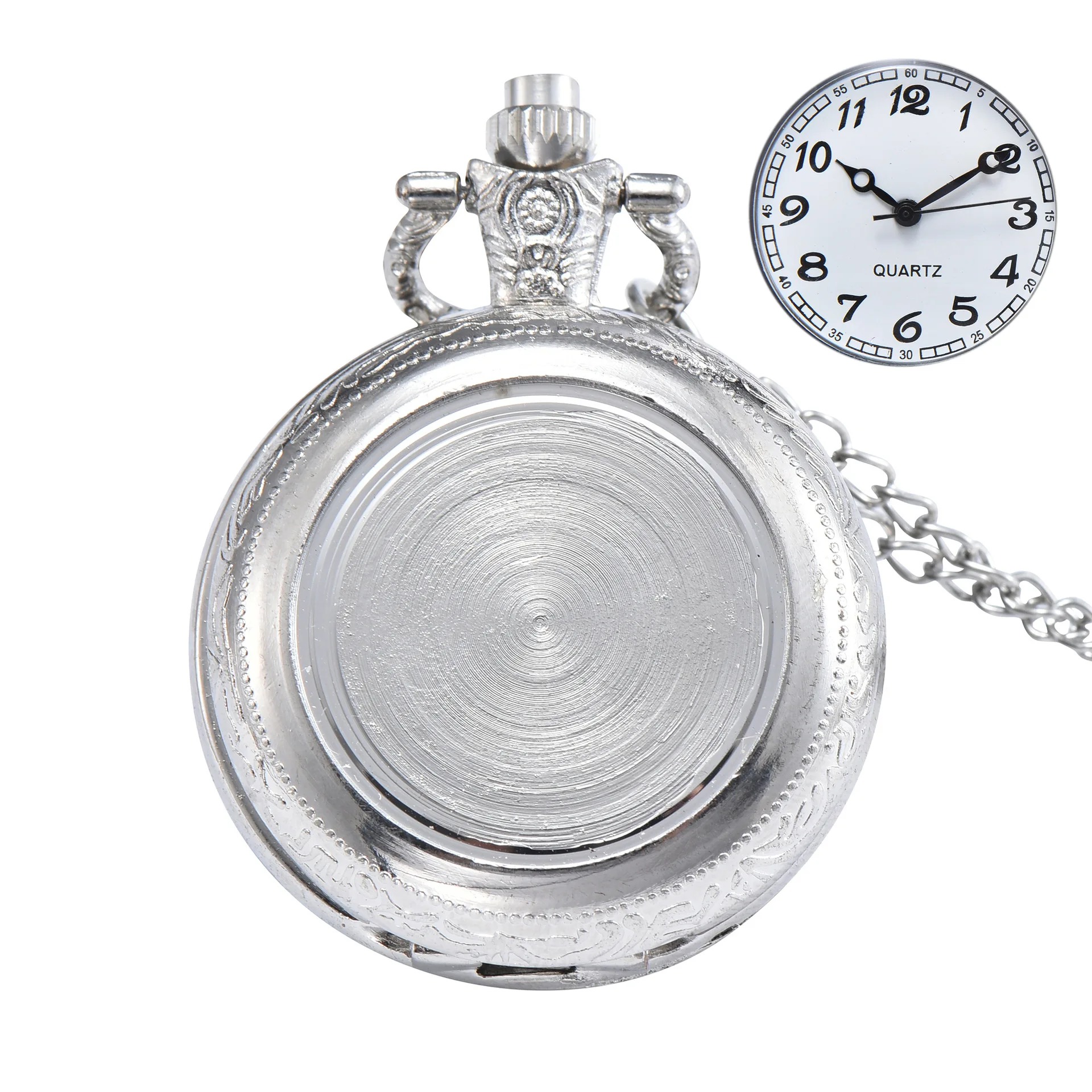 10pcs/lot Vintage Pocket Quartz Watch Necklace Pendant DIY Timer Alloy Hip Hop Punk 35MM Promotion Men Women Party Brithday Gift