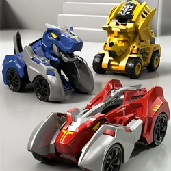 2 In 1 Transforming Dinosaur Car Deformation Toys Inertial Sliding Dino Automatic Transform Figures Robot Diecasts Toy Boys Gift