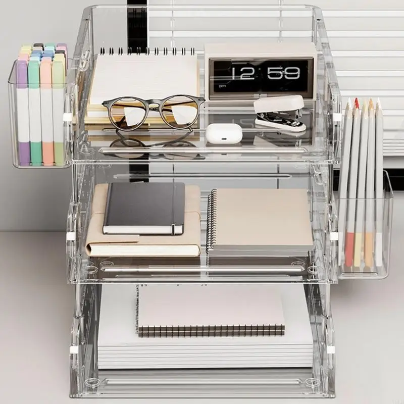 

Y5LB File Letter Tray Organizers with Pen Cup Stacking File Letter Tray for Office