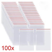 100/200pcs Small Zip Lock Plastic Bag Reclosable Transparent Bag Shoe Bag Vacuum Bag Poly Clear Bags Thickness 0.05mm