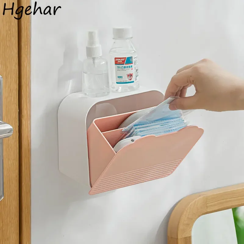 Wall Mounted Toilet Paper Storage Boxes Waterproof Multi-grids All-purpose Cosmetics Organization Portable Plastic Napkin Holder