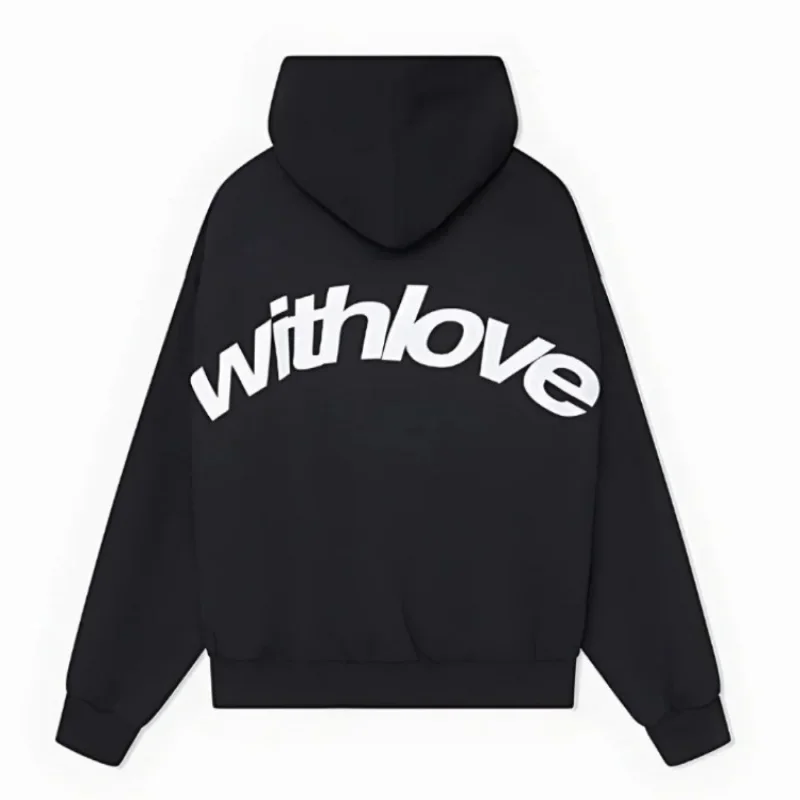 2026Europeanand American Cross Border Simple and Versatile Men's Women's Printed Hoodie American Couple Retro Loose Trendy Brand