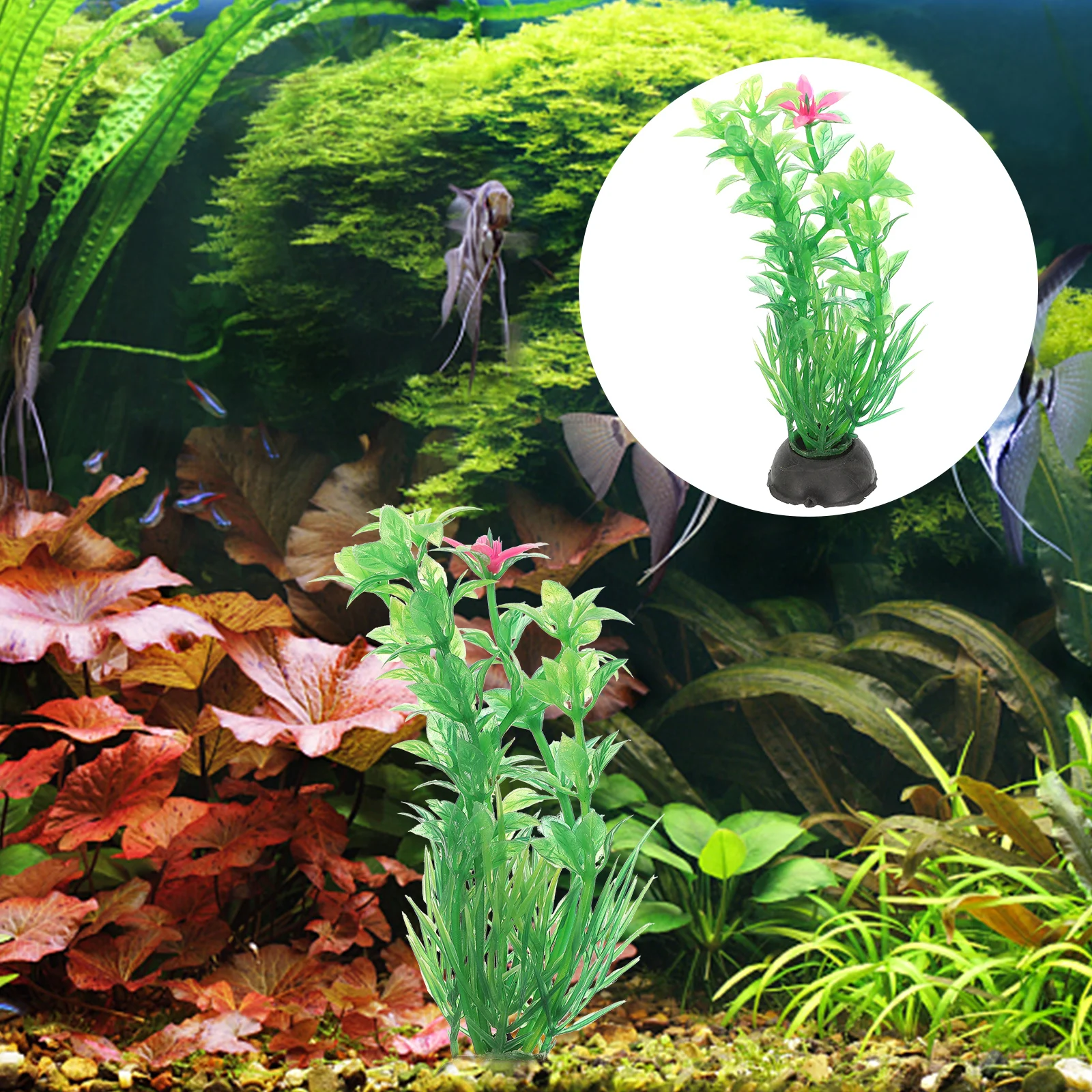 

10Pcs Fake Grass Aquarium Plant Decor Plastic for Fish Tank Underwater Landscape Home Office Fish Tank Grass Aquatic Plant