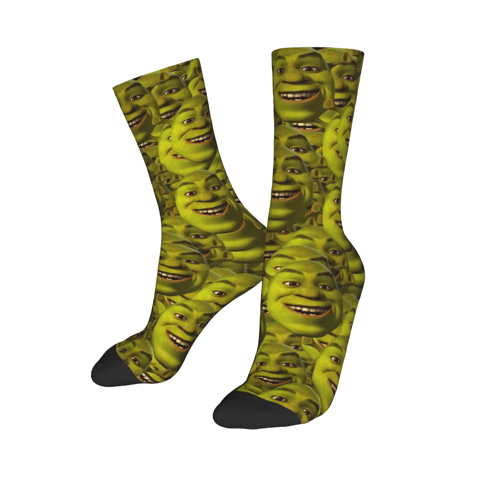 الجدة جوارب النساء مضحك الكرتون Shreks الوجه الجوارب الرجال تمتد الشتاء الرسم طاقم الجوارب