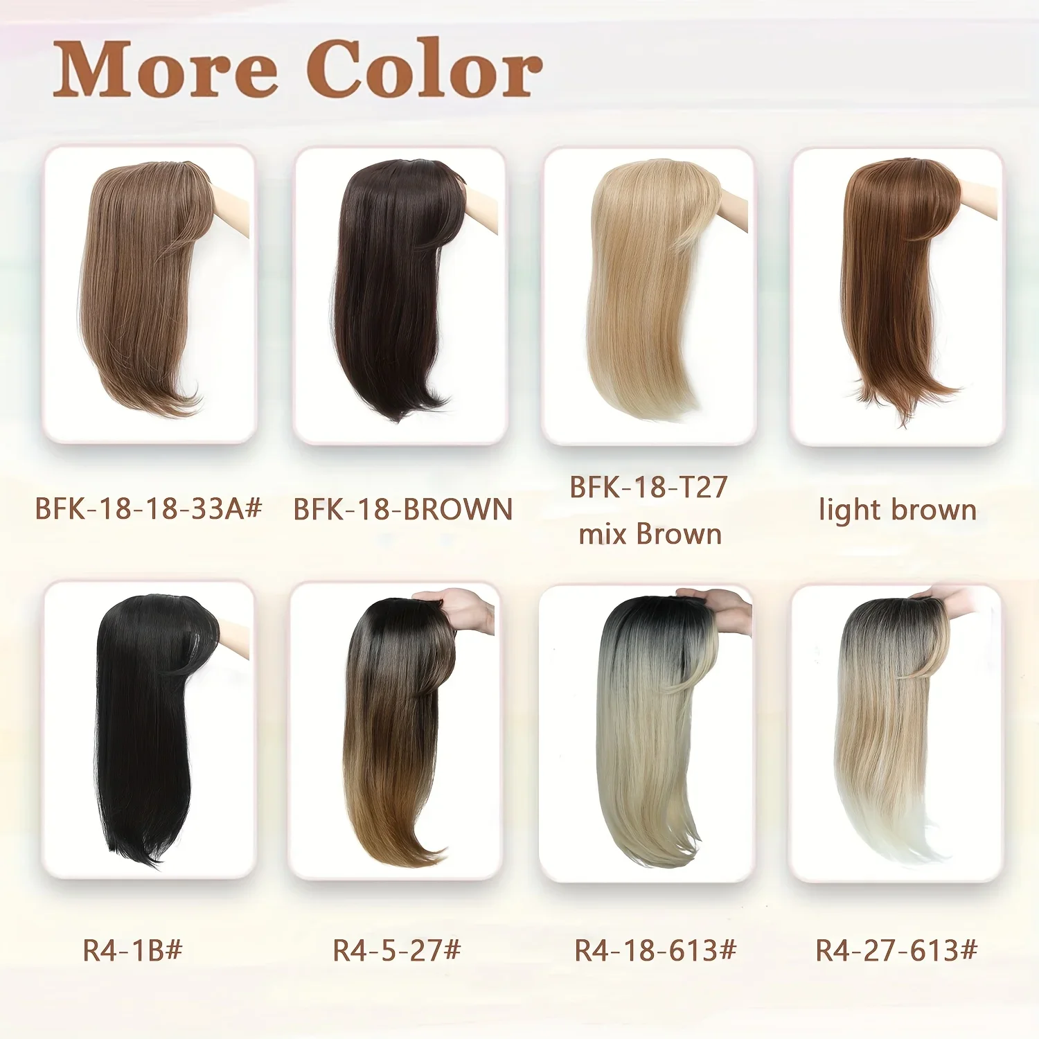 여성용 18인치 긴 직선 합성 헤어 토퍼 - 손쉬운 볼륨감과 매끄러운 블렌딩 헤어 피스