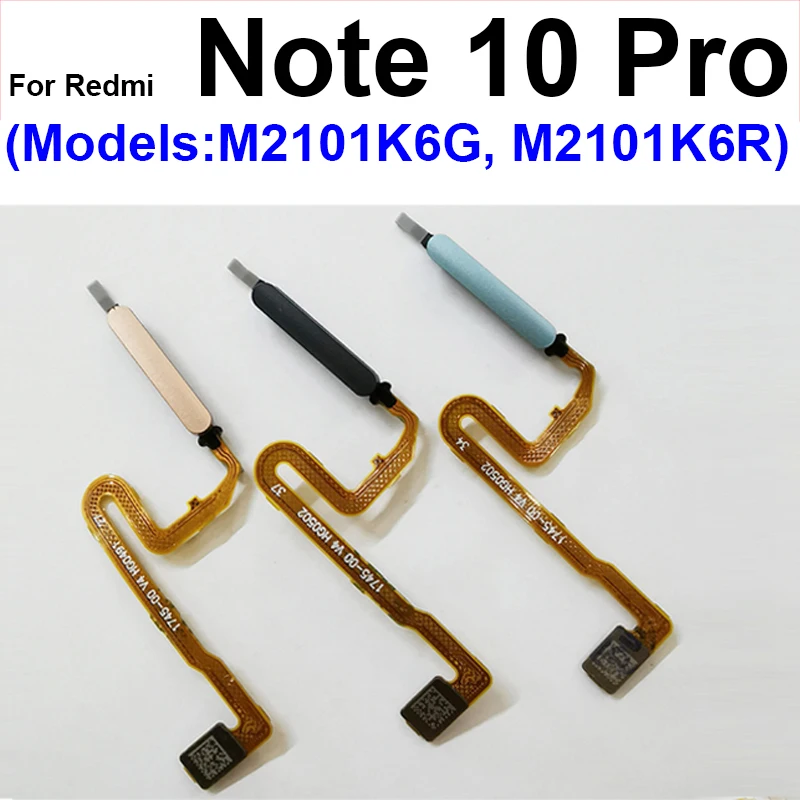 Home Button Flex Cable For Xiaomi Redmi Note 9 9S 9Pro Note 10 Pro 4G 5G Fingerprint with Power Button Touch Sensor Flex Ribbon