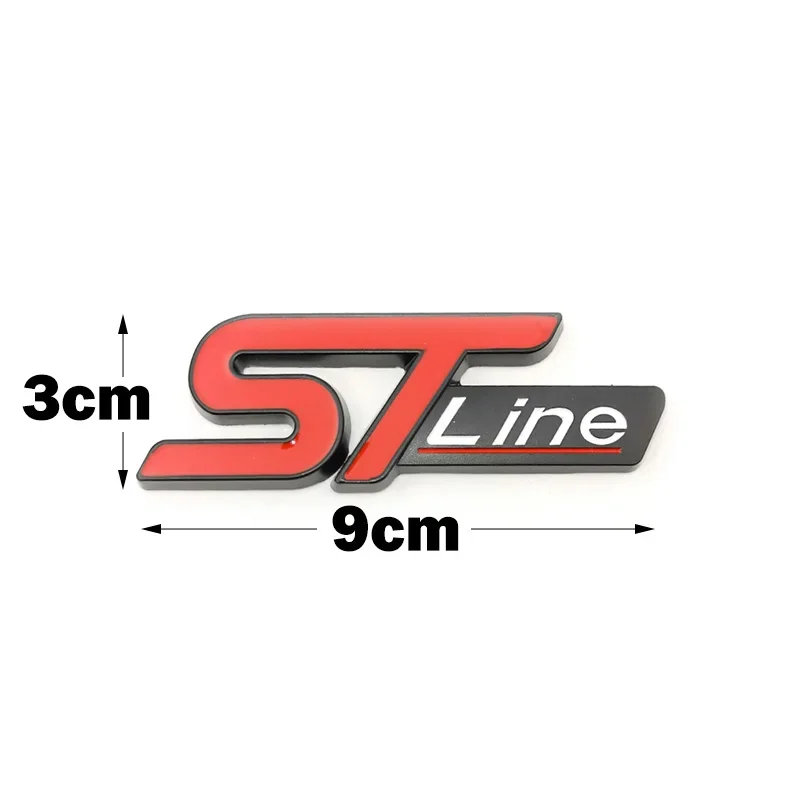 جديد معدن أحمر أزرق ST خط ملصق سيارة رئيس شعار شارة كروم ملصق لفورد فييستا التركيز مونديو السيارات سيارة التصميم #2