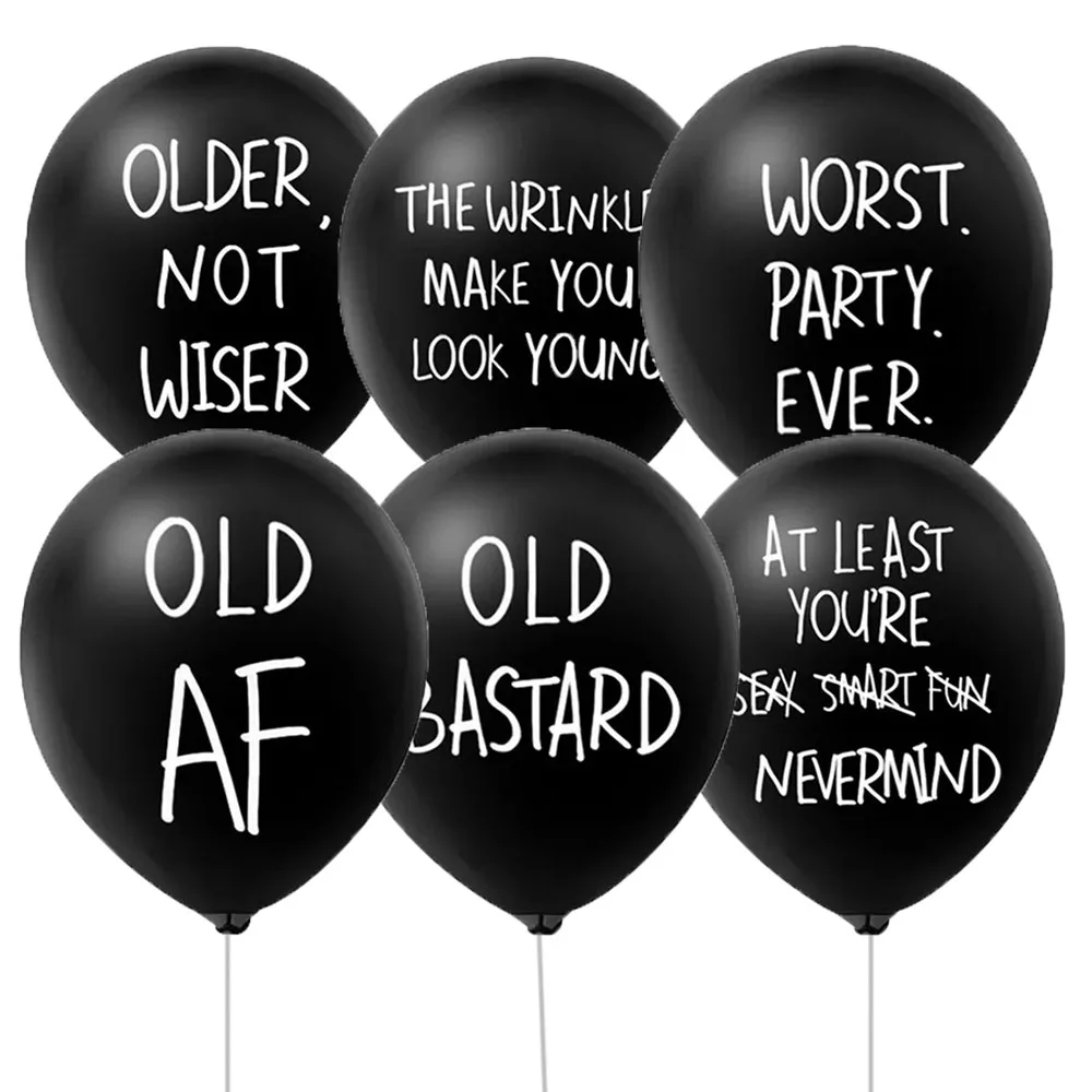 10/20/30pcs Funny Old Age Birthday Party Balloon Cute Offensive Latex Balloons for Adults Funny Birthday Single Party Decoration