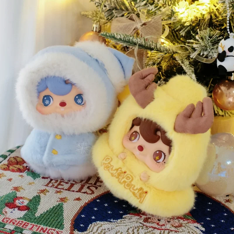 Poukapouka Vinyl Plush Doll Keychain Winter's Letter & Winter Waltz Series 16cm Bag Charm Xmas Gift Filled Animal Toy
