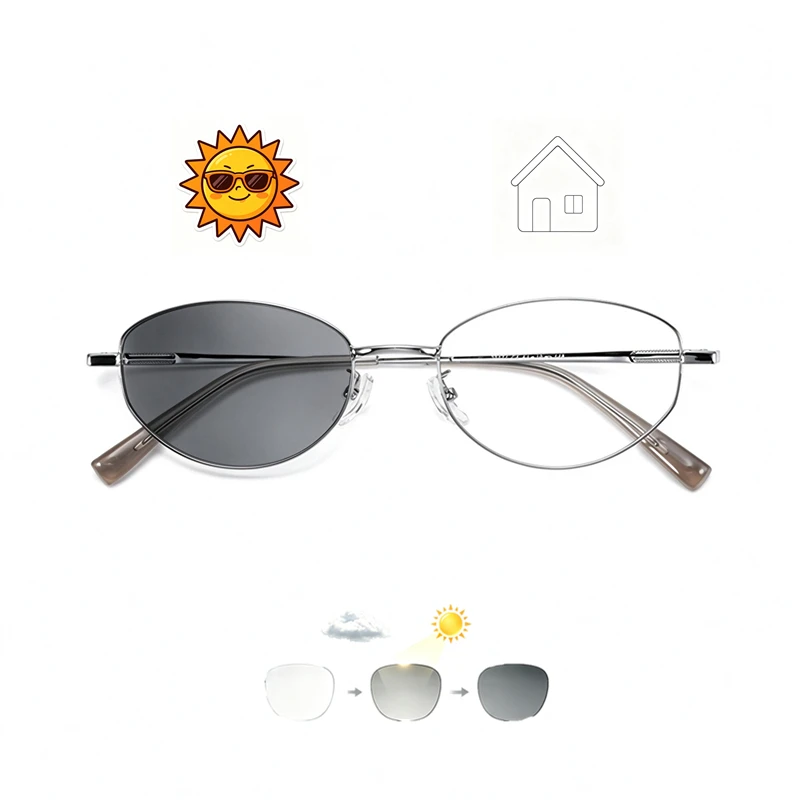 Reading glasses for women, cat's glasses frame, photochromic reading glasses, anti blue light, customizable prescription data