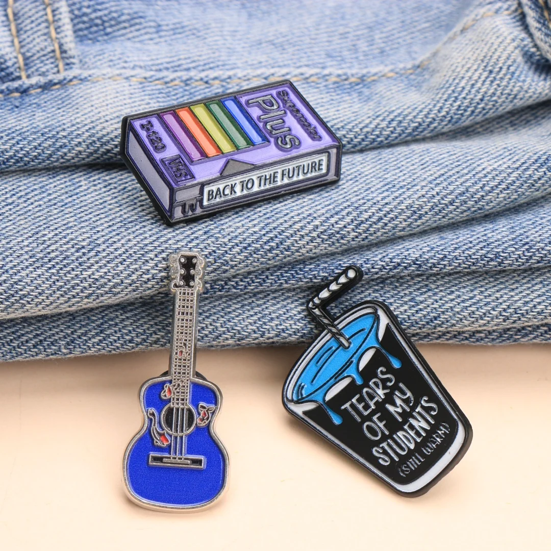 Back to Future & Tears of My Students Enamel Pins - Cartoon Punk Lapel Badges for Backpack DIY Gift