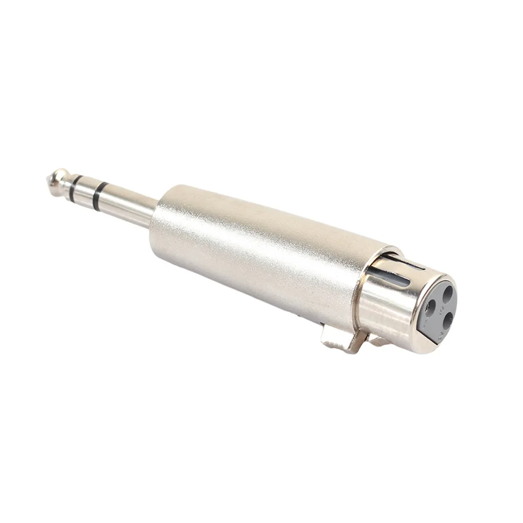 TRS 1/4 "6.35 مللي متر ذكر إلى XLR 3 دبوس أنثى محول الصوت ، الفضة