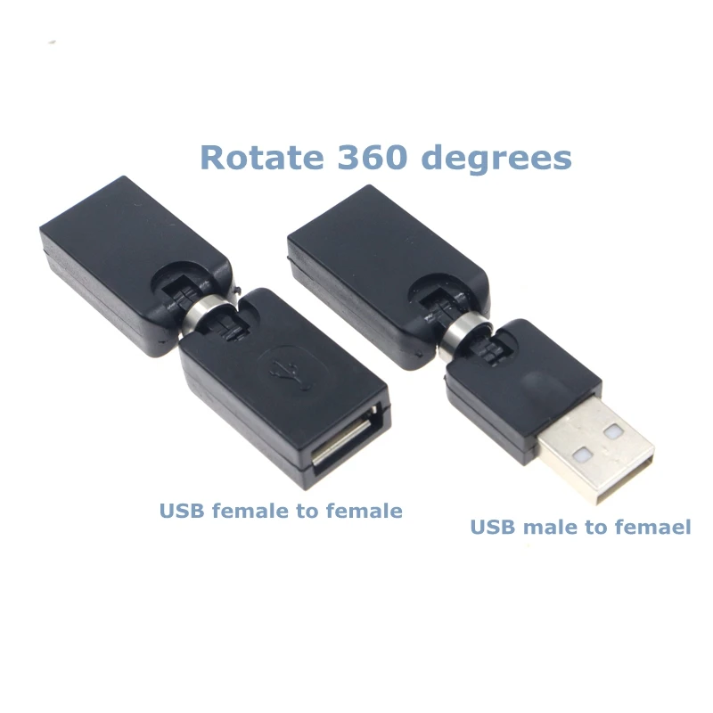 Good Quality Rotary Twist USB 2.0 Type A Male to Female Female to Female 360 Degree Rotation Angle Extension Adapter Converter