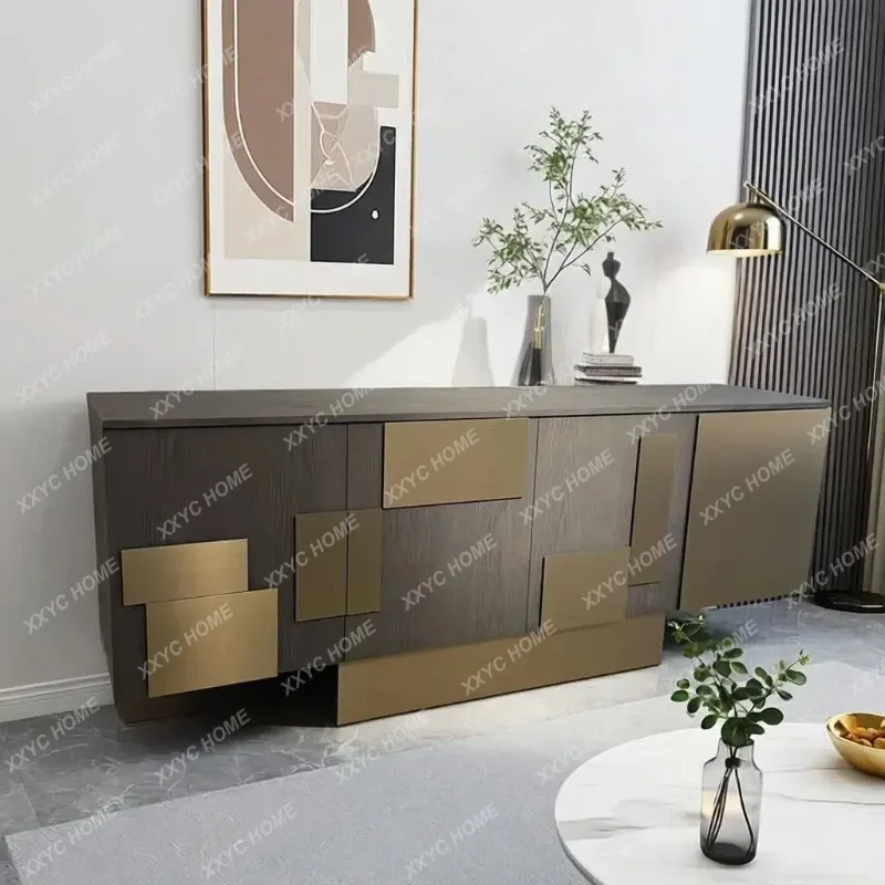 XX minimalist side cabinet design sense storage locker geometric modeling entrance cabinet